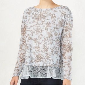 Woman’s LC Lauren Conrad Eyelet Lace Top Size M